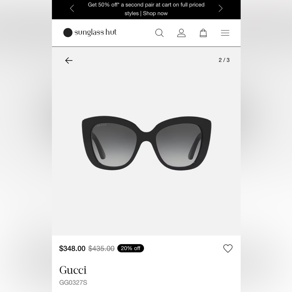 NWOT Gucci Sunglasses, excellent condition
STYLE GG0327S
